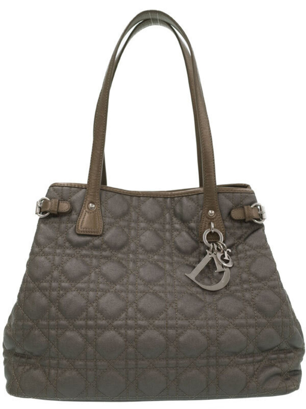 Christian Dior Black Cannage Panarea Tote quilted Brown